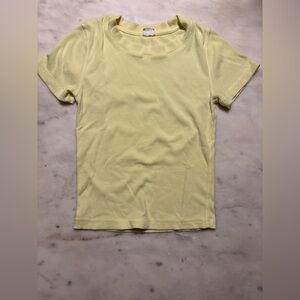 Wilfred Soft Yellow Ribbed Top